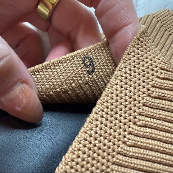 Everlane Glove Mule ReKnit Tan Black Square Toe Block Heel Size 9 Sustainable - Picture 4 of 5